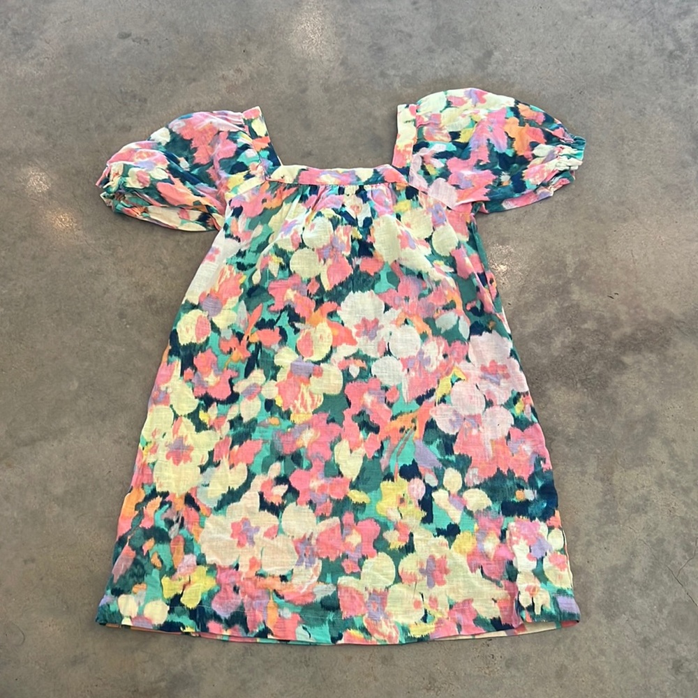 Gap small 6 size floral dress with puff sleeve